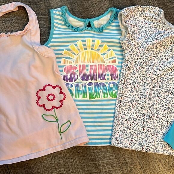 Girls 4 4t Spring Summer Shirt Top Mixed Lot Bundle Sleeveless Short Sleeve - Picture 3 of 5